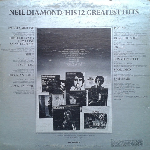 Neil Diamond : His 12 Greatest Hits (LP, Comp)